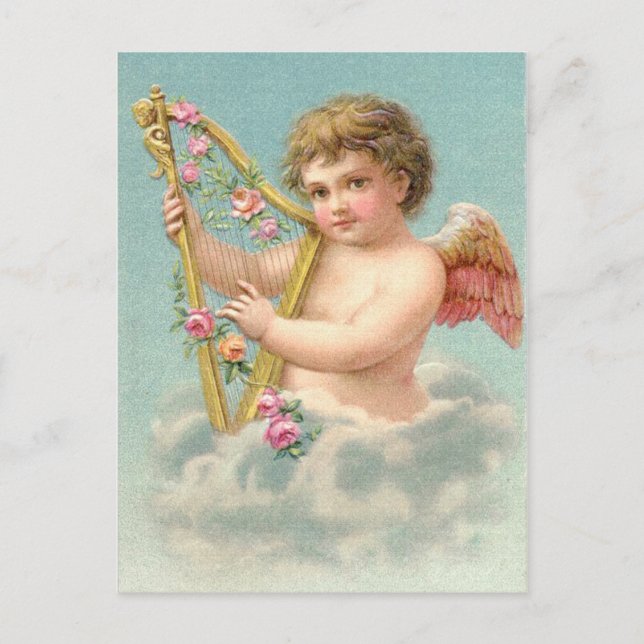 Vintage cupids with heart postcard (Front)