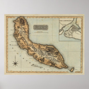 Vintage Curacao Map (1823) Poster