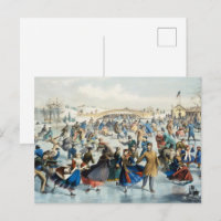Vintage Currier and Ives Central Park Winter Art