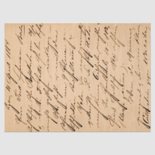 Vintage Cursive Grunge Rustic Decoupage Tissue Paper