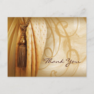 Vintage Curtains Salon Thank You Postcard