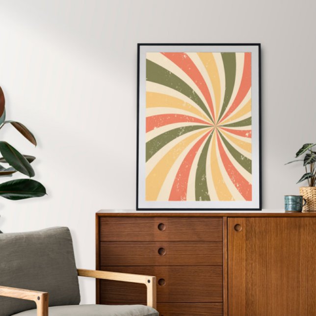 Vintage curved rays poster (Creator Uploaded)