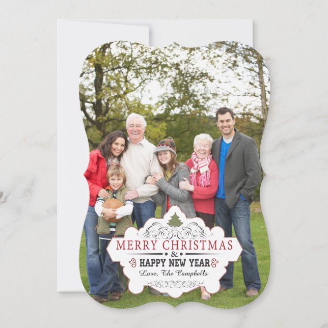 Vintage Curvy Shape Photo Card (Front)