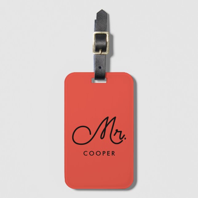 Vintage custom Mr Luggage Tag (Front Vertical)