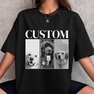 Vintage Custom Pet dog cat photo personalised 90s  T-Shirt