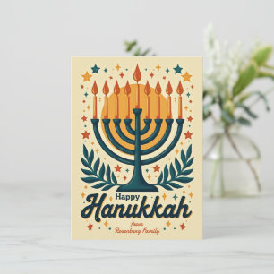Vintage Custom text Happy Hanukkah✡️, Holiday Card