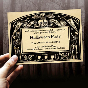 Vintage Customisable Memento Mori Style Invitation