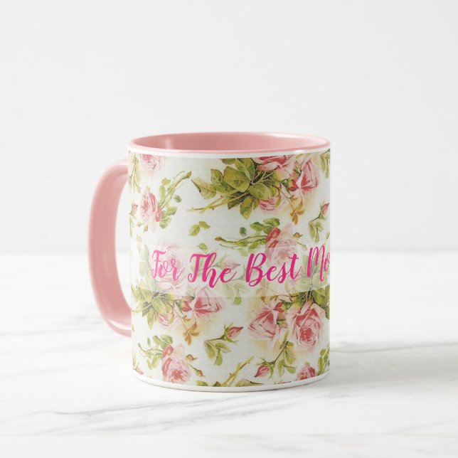 Vintage Customise Rose Modern Popular Floral Mug (Front Left)