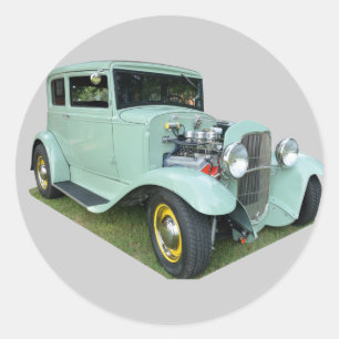 Vintage Customised Car Classic Round Sticker