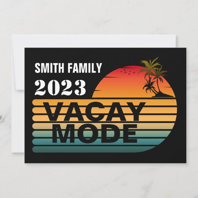 VINTAGE CUSTOMIZE FAMILY SUMMER VACATION MODE INVITATION (Front)