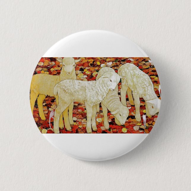 Vintage Cute Animal Easter  6 Cm Round Badge (Front)