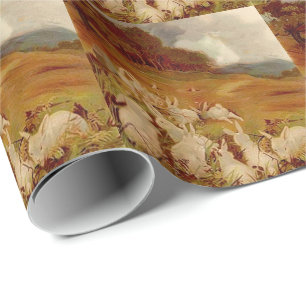Vintage Cute Animal Easter Bunny Wrapping Paper