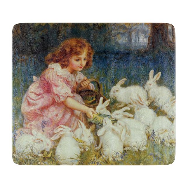 Vintage Cute Animal Easter  Cutting Board (Front)