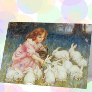 Vintage Cute Animal Easter  Holiday Card