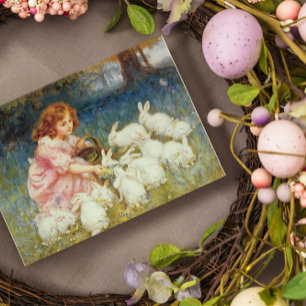 Vintage Cute Animal Easter  Holiday Card