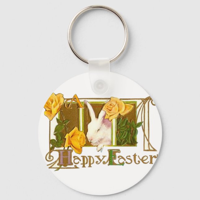 Vintage Cute Animal Easter  Key Ring (Front)
