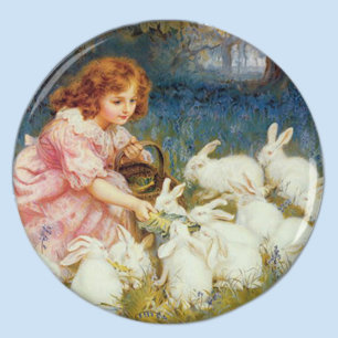 Vintage Cute Animal Easter Magnet