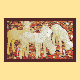 Vintage Cute Animal Easter Rectangular Sticker