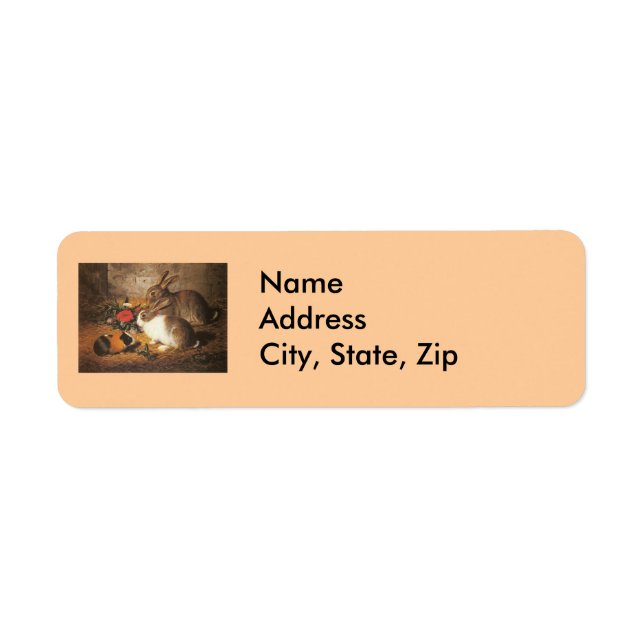 Vintage Cute Animal Easter  Return Address Label (Front)