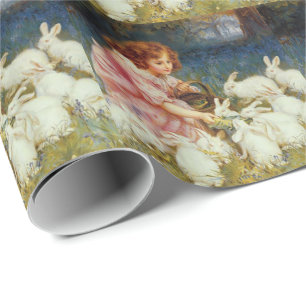 Vintage Cute Animal Easter Wrapping Paper