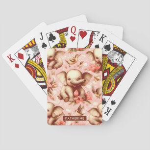 Vintage Cute Baby Elephant Pattern Playing Cards