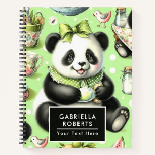 Vintage Cute Baby Panda Notebook
