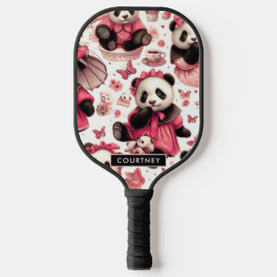 Vintage Cute Baby Panda Seamless Pickleball Paddle