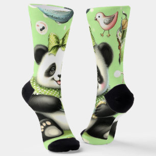 Vintage Cute Baby Panda Socks