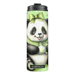Vintage Cute Baby Panda Thermal Tumbler