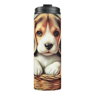 Vintage Cute Beagle Puppy Thermal Tumbler
