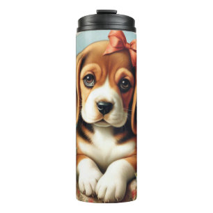 Vintage Cute Beagle Puppy Thermal Tumbler