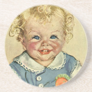 Vintage Cute Blonde Scandinavian Baby Boy or Girl Coaster