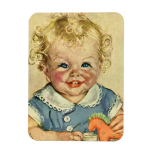 Vintage Cute Blonde Scandinavian Baby Boy or Girl Magnet