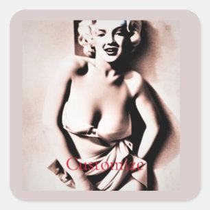 Vintage Cute Blonde Thunder_Cove Square Sticker
