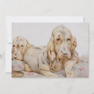 Vintage Cute Bloodhounds, Puppy Dogs by EJ Detmold