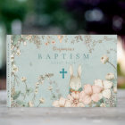 Vintage Cute Bunny Florals Greenery Baby Baptism