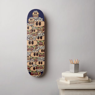 vintage cute burger gang  skateboard