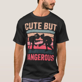 Vintage Cute But Dangerous Wrestler Girl T-Shirt