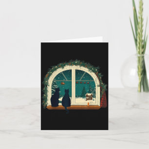 Vintage Cute Cat Christmas Costume Retro Cat Card