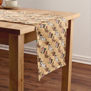 Vintage Cute Christmas Pattern Short Table Runner