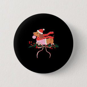 Vintage Cute Dachshund Christmas Wiener Dog Lover  6 Cm Round Badge