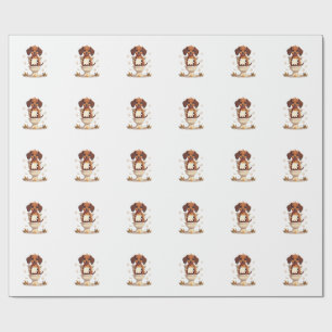 Vintage Cute Dachshund on Toilet Cartoon Bathroom  Wrapping Paper