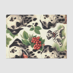 Vintage Cute Dalmatian Illustration Tissue Paper