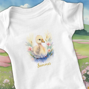 Vintage Cute Ducky  Baby Bodysuit