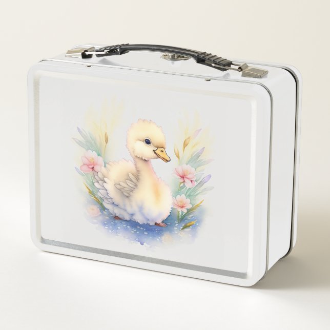 Vintage Cute Ducky  Metal Lunch Box (Back)