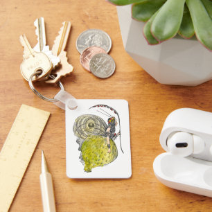 Vintage Cute Fantasy Butterfly Fairy with Wings Key Ring