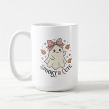 Vintage Cute Ghost Bow Halloween Graphic