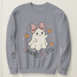 Vintage Cute Ghost Bow Halloween Graphic Sweatshirt