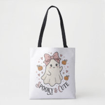 Vintage Cute Ghost Bow Halloween Graphic