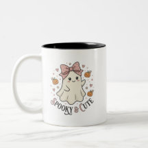 Vintage Cute Ghost Bow Halloween Graphic